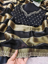 Load image into Gallery viewer, Exuberant Party Wear Soft Silk Jarkhan Work Designer Saree With Unstitched Blouse
