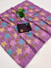 Load image into Gallery viewer, Delightful Festive Wear Viscose Crunchy Silk Embroidery Thread n Siroski Work Fancy Saree With Contrast Blouse Piece
