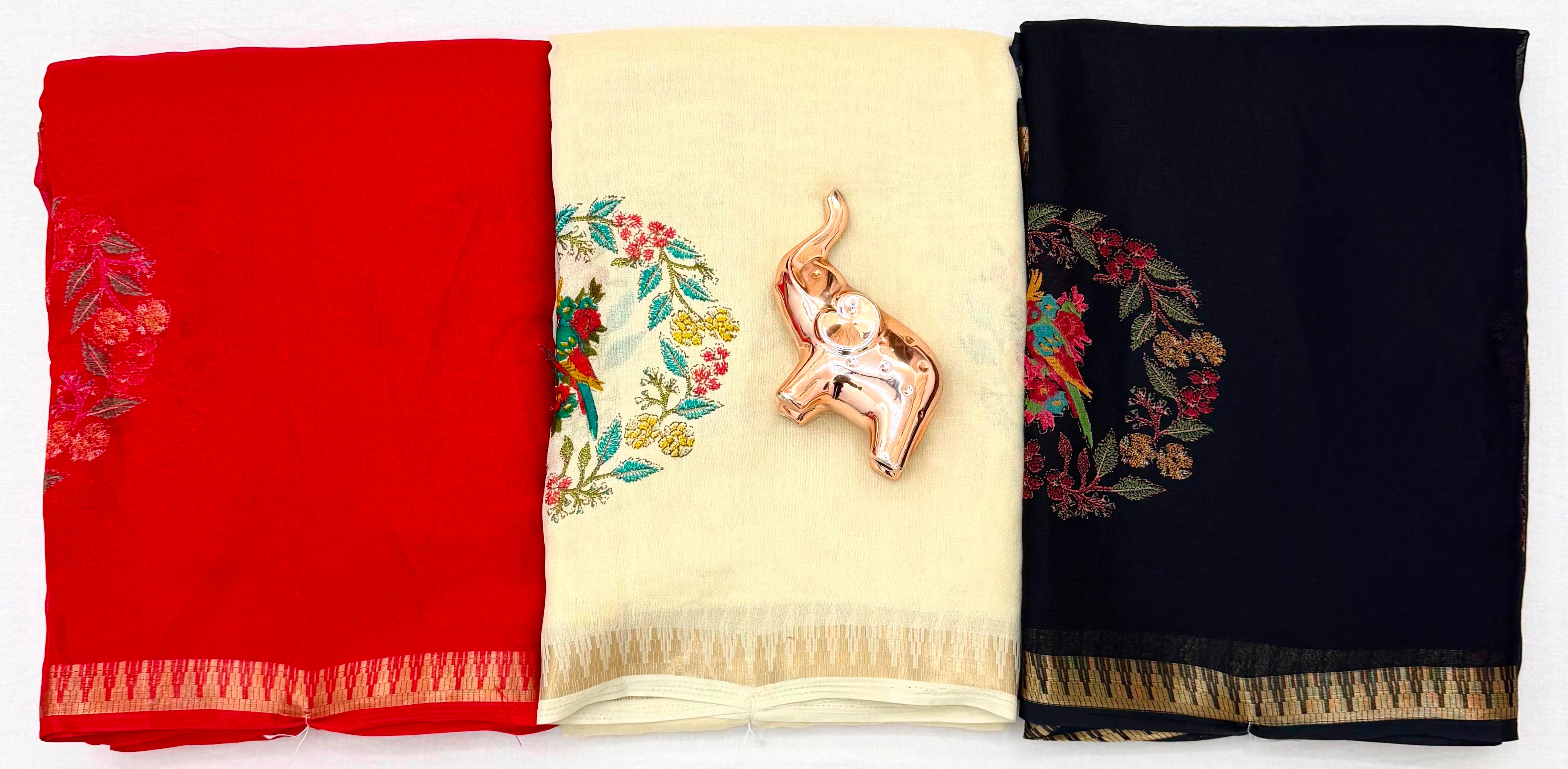 Splendorous Function Wear Pure Soft Silk Kalamkari Print Jacquard Border Rich Pallu Saree With Blouse Piece