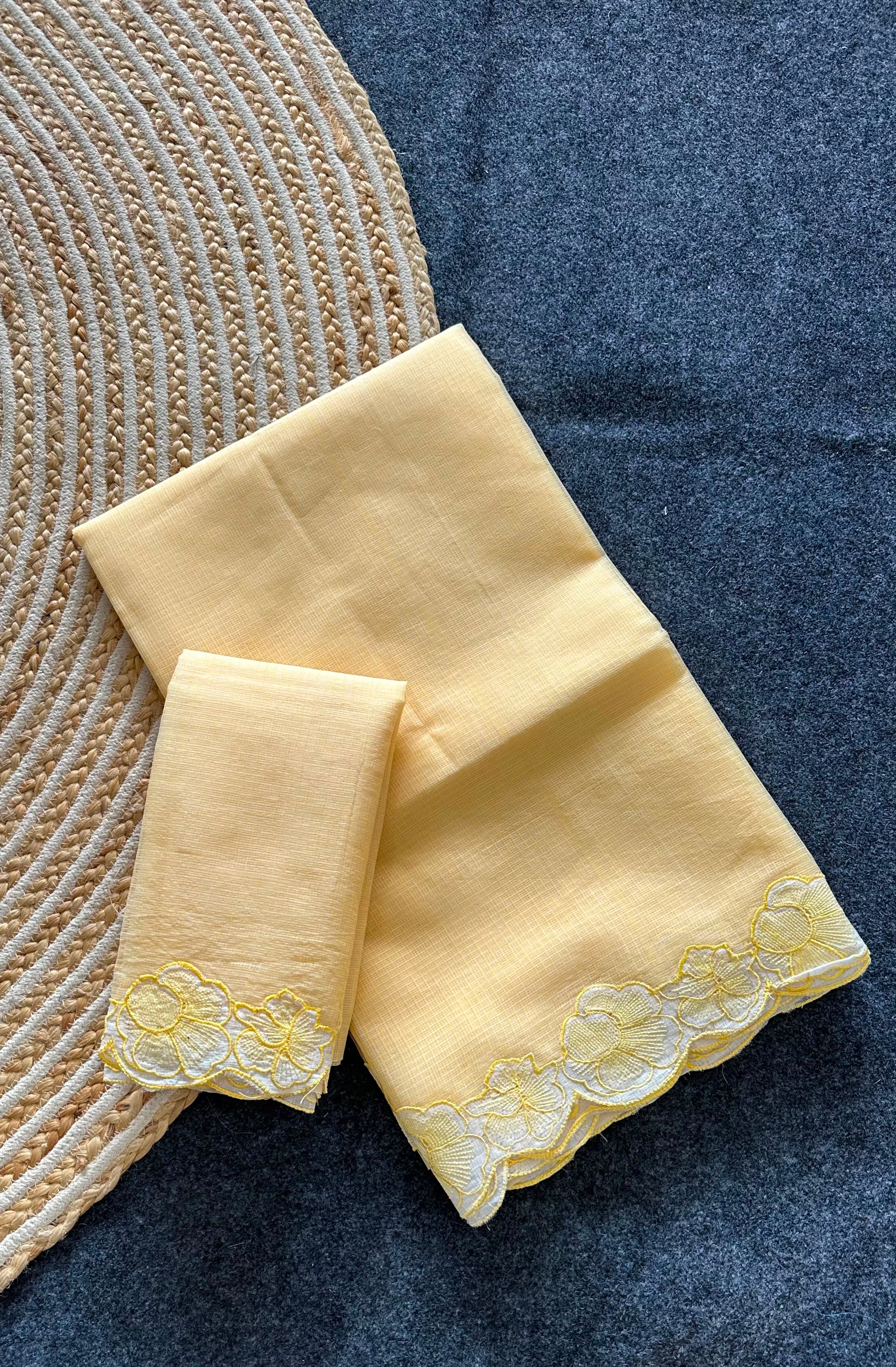 Traditional Function Wear Soft Kota Doriya Embroidery Work Designer Saree With Assemblage Blouse Piece