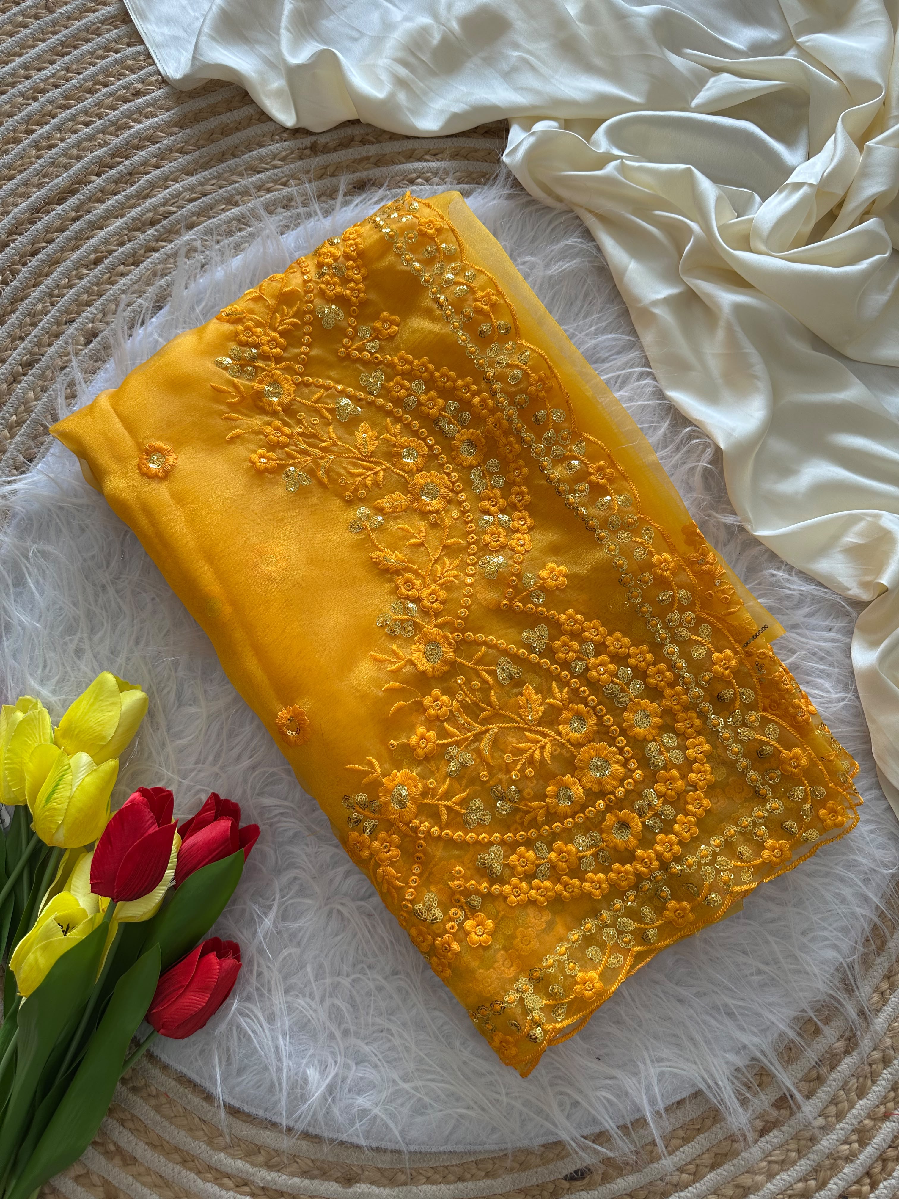Effervescent Wedding Wear Pure Organza Heavy Embroidery n Sequence Work Designer Saree For Occasion