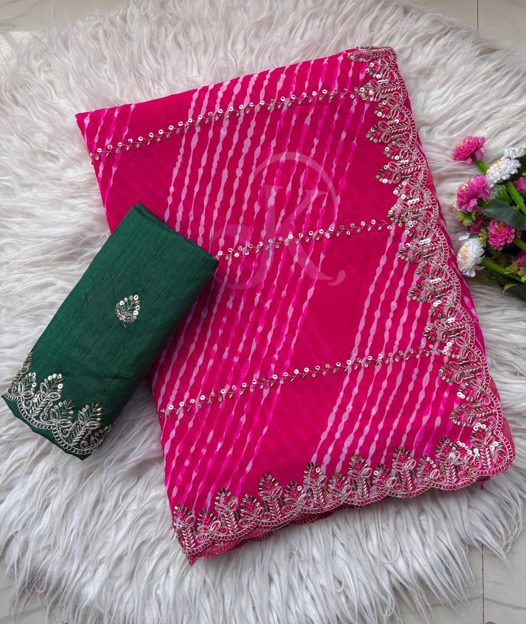 Regal Party Wear Pure Soft Chiffon Embroidery n Sequence Work Fancy Saree With Ravishing Blouse Piece