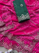 Load image into Gallery viewer, Regal Party Wear Pure Soft Chiffon Embroidery n Sequence Work Fancy Saree With Ravishing Blouse Piece
