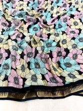 Load image into Gallery viewer, Exuberant Party Wear Soft Silk Floral Print Jacquard Border Rich Pallu Fancy Saree With Contrast Blouse Piece
