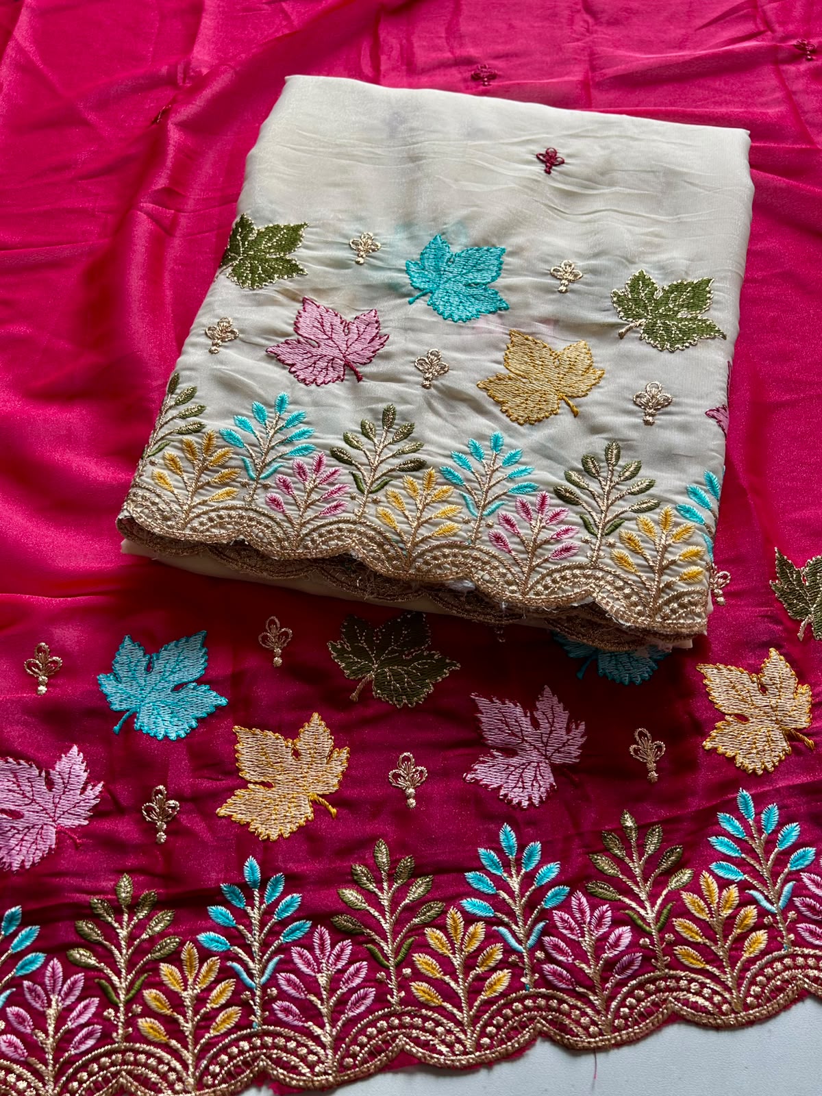 Adorable Party Wear Soft Rangoli Silk Embroidery n Mirror Work Fancy Saree With Contrast Blouse Piece