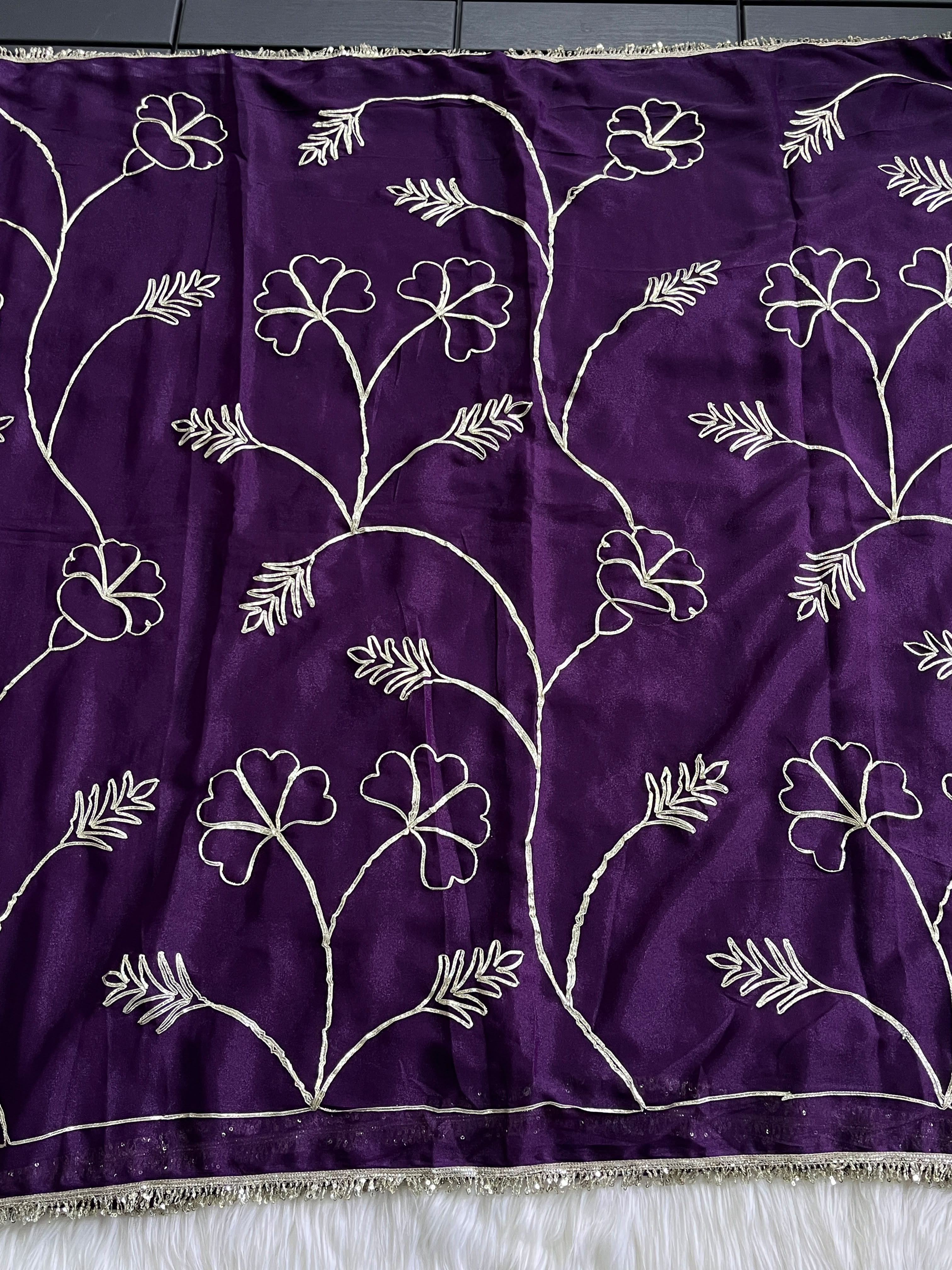 Entrancing Wedding Wear Georgette Gotapatti Work Fancy Saree With Blouse Piece
