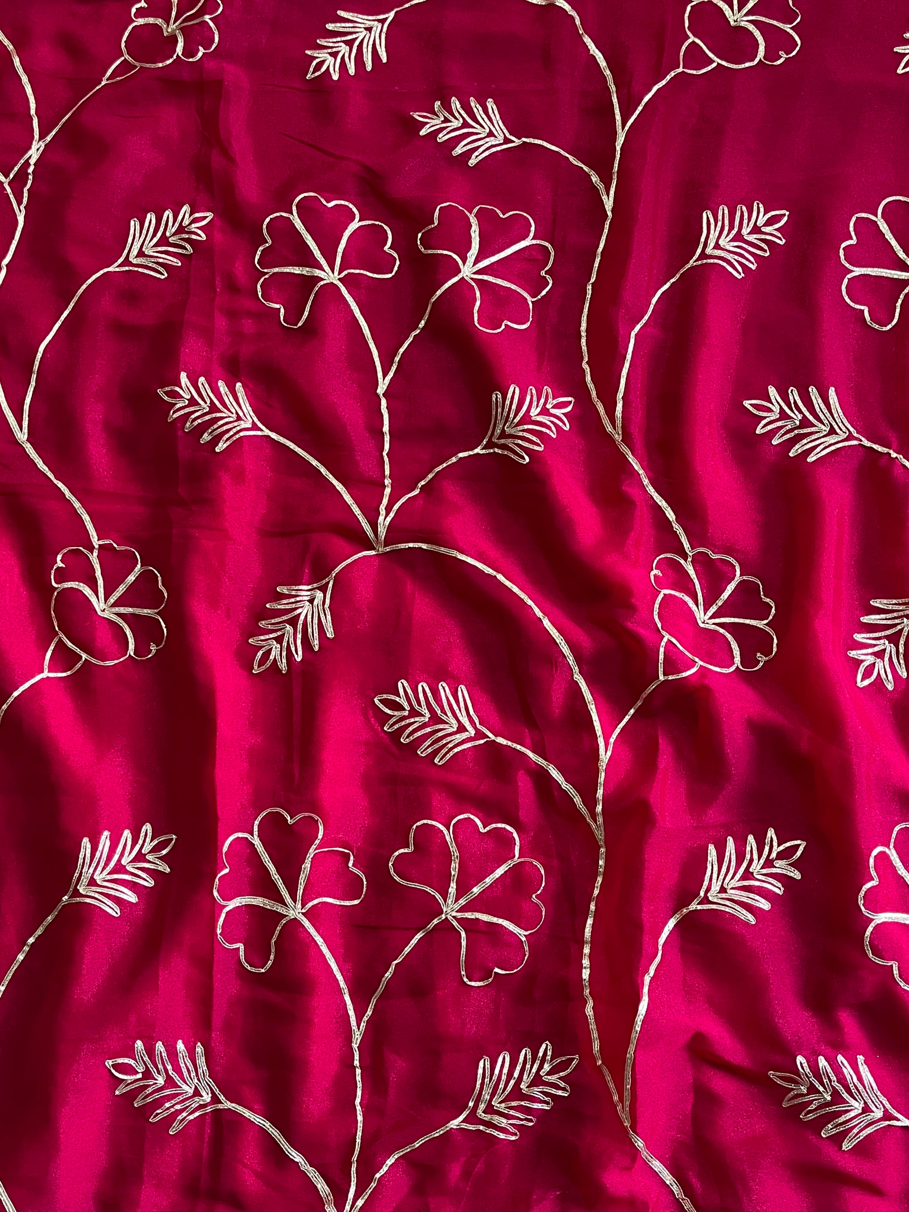 Entrancing Wedding Wear Georgette Gotapatti Work Fancy Saree With Blouse Piece