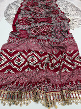 Load image into Gallery viewer, Heritage Function Wear Pure Satin Silk Ajrak Printed Rich Pallu n Mirror Work Designer Saree With Blouse Piece
