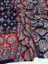 Load image into Gallery viewer, Impressive Party Wear Pure Satin Silk Ajrak Printed Rich Pallu n Mirror Work Fancy Saree With Blouse Piece
