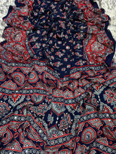 Load image into Gallery viewer, Impressive Party Wear Pure Satin Silk Ajrak Printed Rich Pallu n Mirror Work Fancy Saree With Blouse Piece
