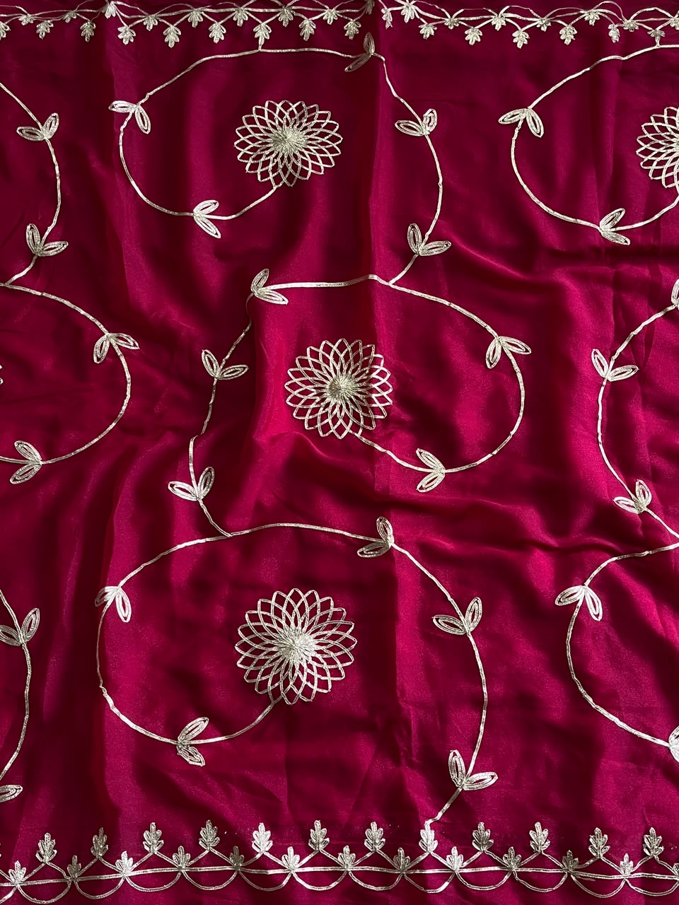 Dazzling Party Wear Georgette Gotapatti Work Designer Saree With Blouse Piece