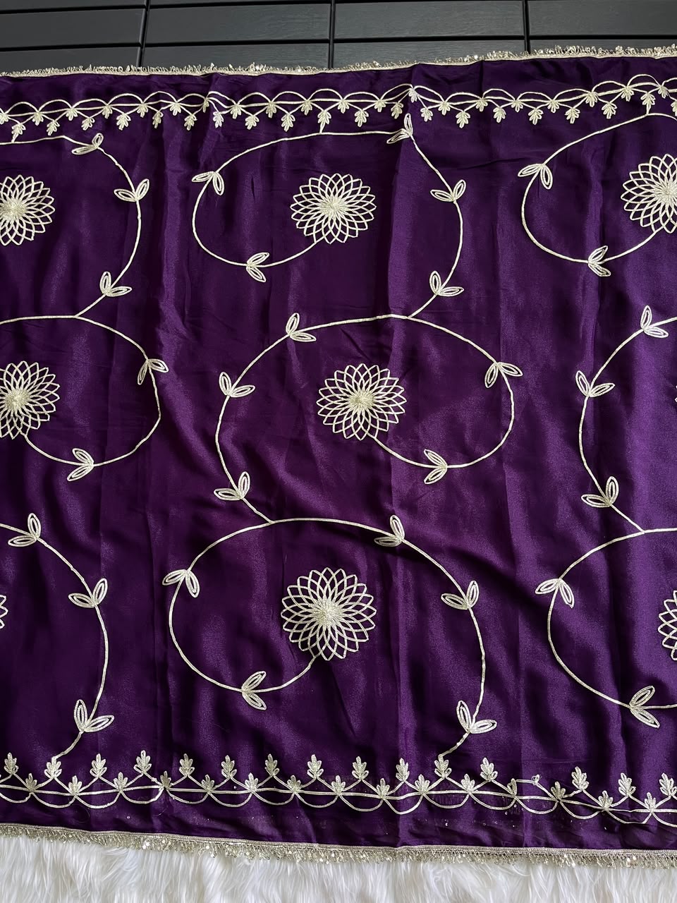 Dazzling Party Wear Georgette Gotapatti Work Designer Saree With Blouse Piece