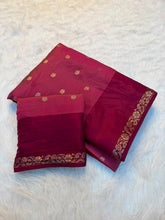 Load image into Gallery viewer, Incredible Function Wear Soft Tussar Silk Jacquard Weaving Work Rich Pallu Fancy Saree With Blouse Piece
