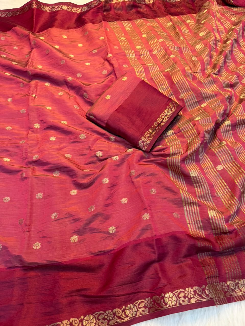 Incredible Function Wear Soft Tussar Silk Jacquard Weaving Work Rich Pallu Fancy Saree With Blouse Piece