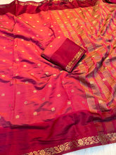 Load image into Gallery viewer, Incredible Function Wear Soft Tussar Silk Jacquard Weaving Work Rich Pallu Fancy Saree With Blouse Piece
