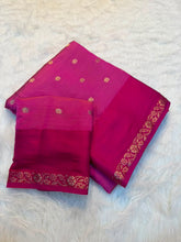 Load image into Gallery viewer, Incredible Function Wear Soft Tussar Silk Jacquard Weaving Work Rich Pallu Fancy Saree With Blouse Piece
