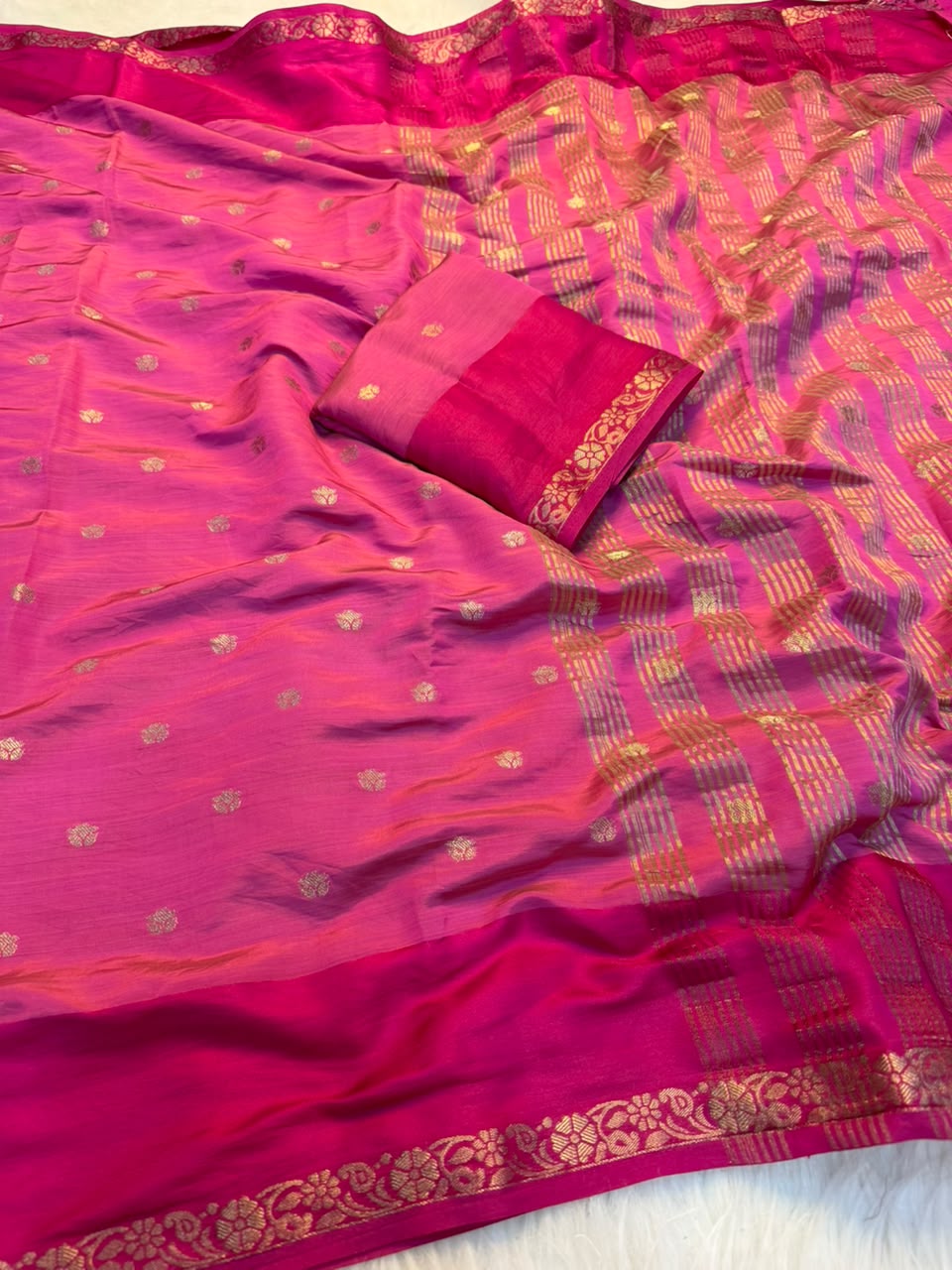 Incredible Function Wear Soft Tussar Silk Jacquard Weaving Work Rich Pallu Fancy Saree With Blouse Piece