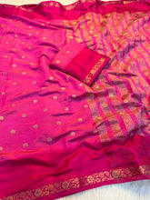 Load image into Gallery viewer, Incredible Function Wear Soft Tussar Silk Jacquard Weaving Work Rich Pallu Fancy Saree With Blouse Piece
