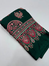 Load image into Gallery viewer, Glamorous Party Wear Pure Satin Silk Ajrak Printed Rich Pallu n Mirror Work Fancy Saree With Blouse Piece
