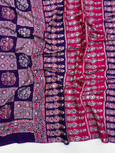 Load image into Gallery viewer, Adorable Function Wear Pure Satin Silk Ajrak Printed Rich Pallu n Mirror Work Saree With Blouse Piece
