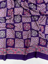Load image into Gallery viewer, Adorable Function Wear Pure Satin Silk Ajrak Printed Rich Pallu n Mirror Work Saree With Blouse Piece
