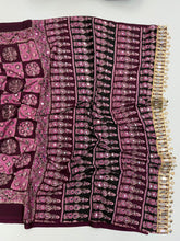 Load image into Gallery viewer, Adorable Function Wear Pure Satin Silk Ajrak Printed Rich Pallu n Mirror Work Saree With Blouse Piece

