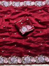 Load image into Gallery viewer, Charming Function Wear Soft Silk Embroidery Work Fancy Designer Saree With Blouse Piece
