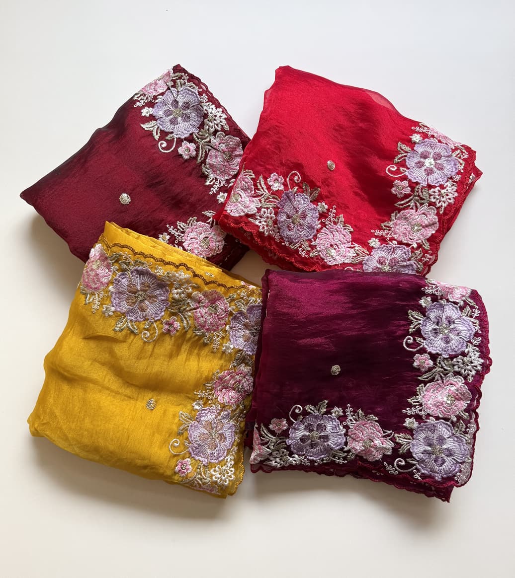 Charming Function Wear Soft Silk Embroidery Work Fancy Designer Saree With Blouse Piece