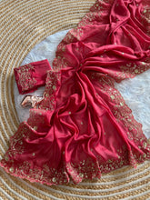 Load image into Gallery viewer, Entrancing Festive Wear Georgette Heavy Sequence Work Designer Saree With Blouse piece
