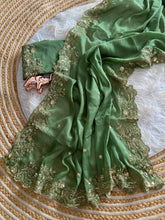 Load image into Gallery viewer, Entrancing Festive Wear Georgette Heavy Sequence Work Designer Saree With Blouse piece
