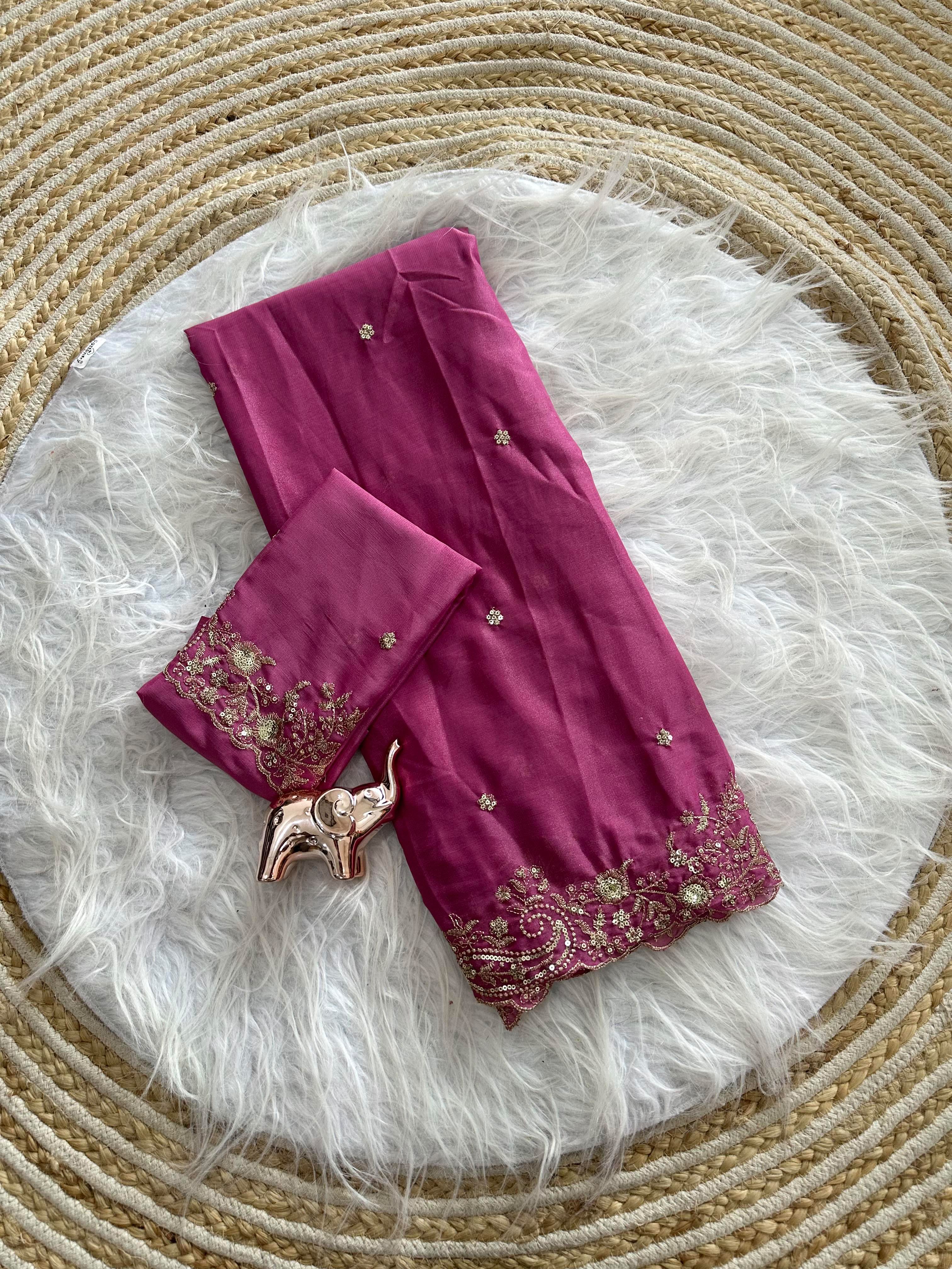 Entrancing Festive Wear Georgette Heavy Sequence Work Designer Saree With Blouse piece
