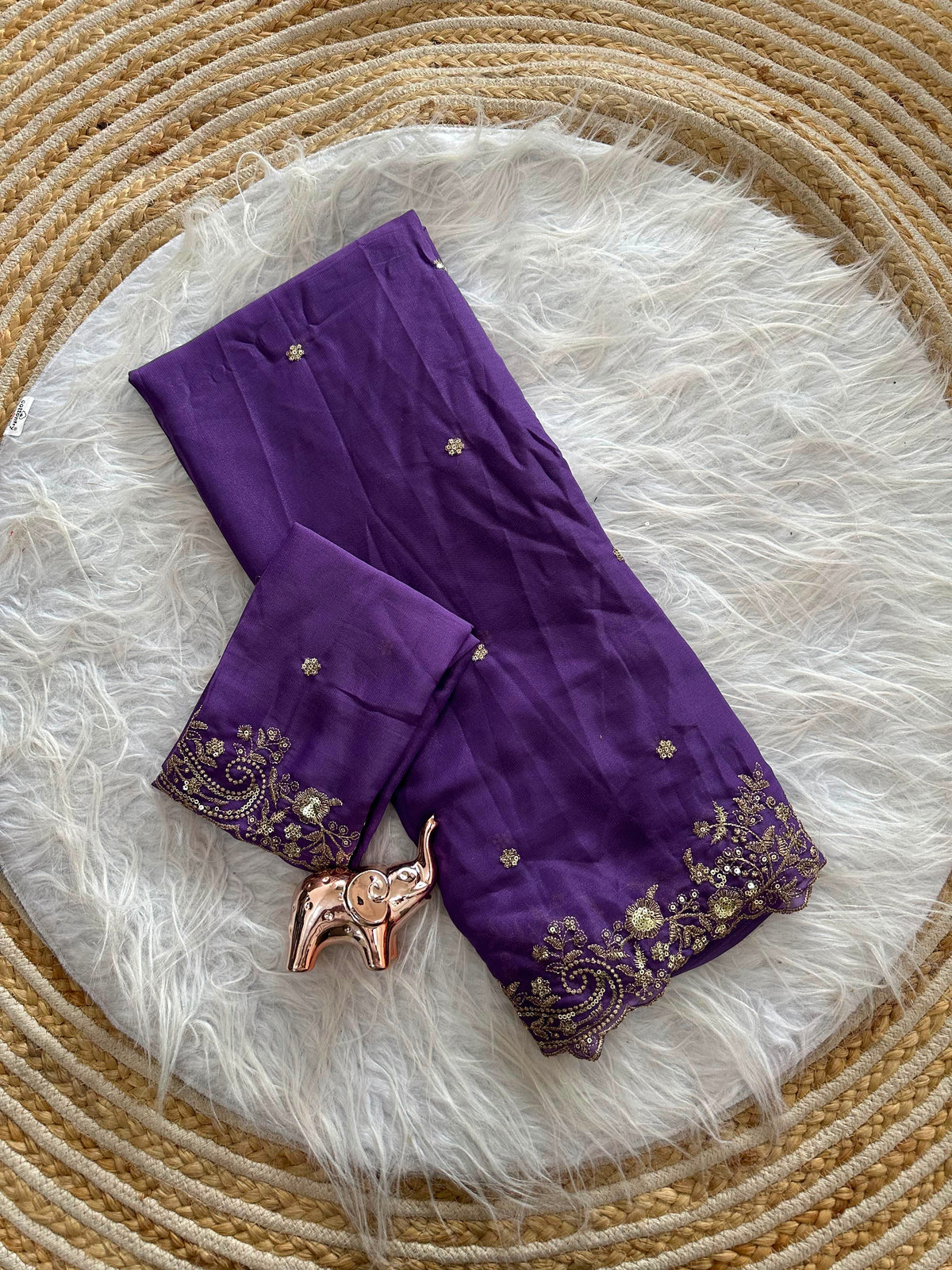 Entrancing Festive Wear Georgette Heavy Sequence Work Designer Saree With Blouse piece