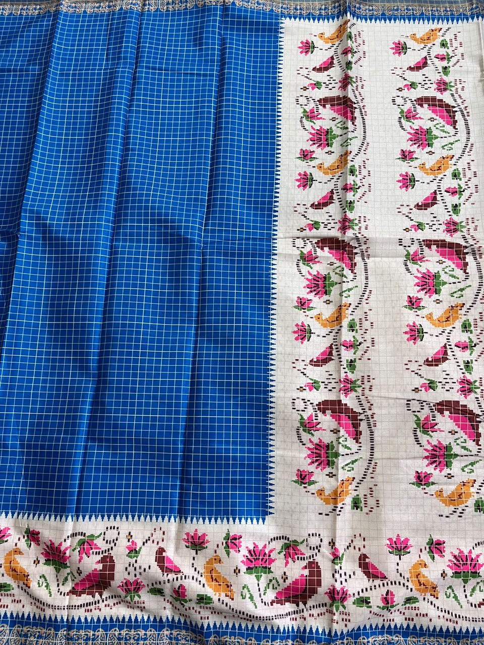 Desiring Function Wear Soft Linen Cotton Print n Rich Pallu Saree With Blouse Piece