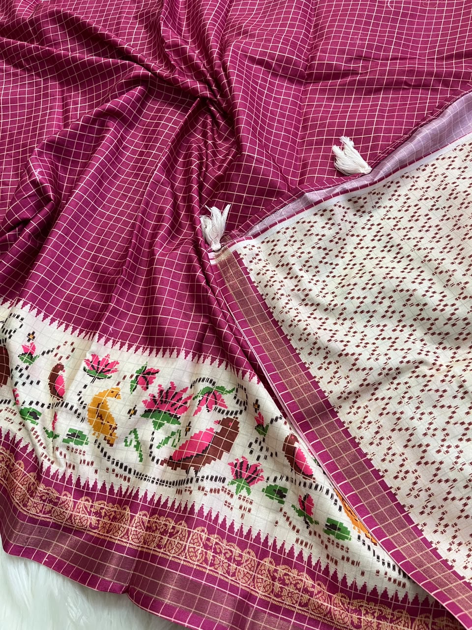 Desiring Function Wear Soft Linen Cotton Print n Rich Pallu Saree With Blouse Piece
