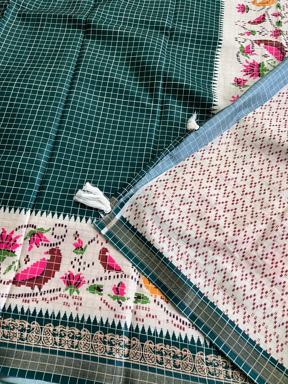 Desiring Function Wear Soft Linen Cotton Print n Rich Pallu Saree With Blouse Piece