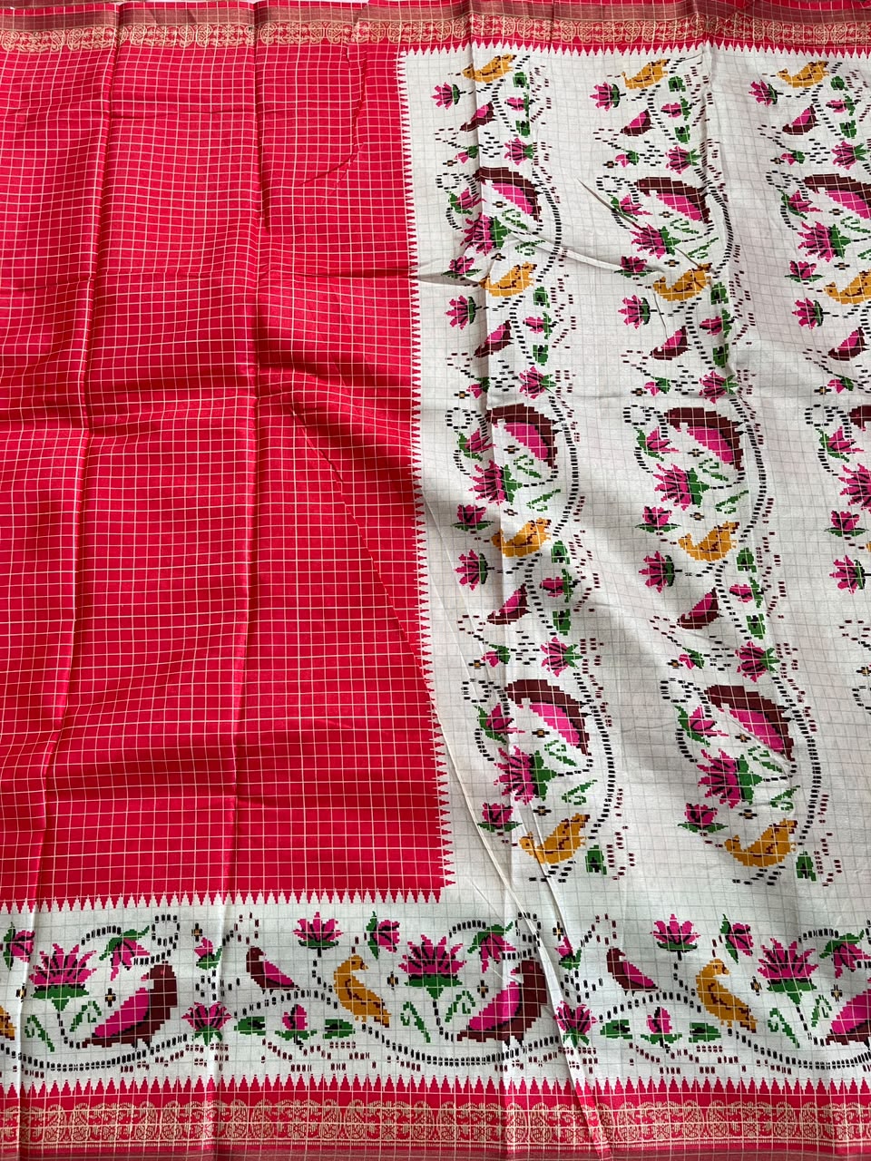 Desiring Function Wear Soft Linen Cotton Print n Rich Pallu Saree With Blouse Piece