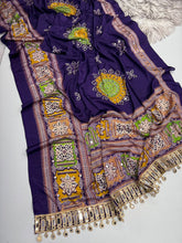 Load image into Gallery viewer, Incomparable Festive Wear Pure Satin Silk Ajrak Printed Rich Pallu n Mirror Work Designer Saree With Blouse Piece
