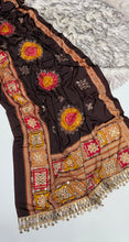 Load image into Gallery viewer, Incomparable Festive Wear Pure Satin Silk Ajrak Printed Rich Pallu n Mirror Work Designer Saree With Blouse Piece
