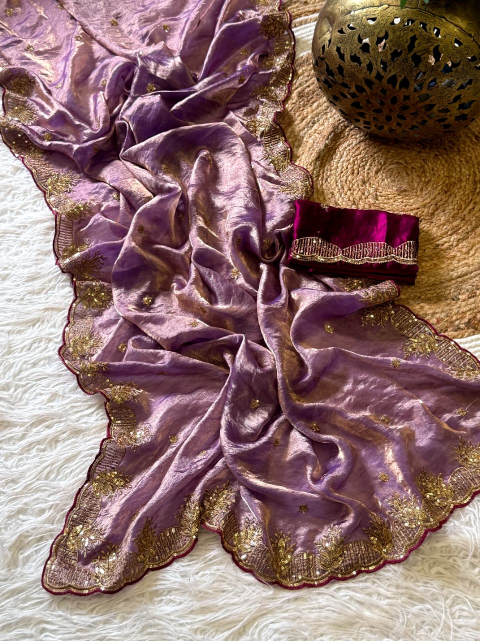 Entrancing Wedding Wear Silk Embroidery n Sequence Work Fancy Saree With Ravishing Blouse Piece