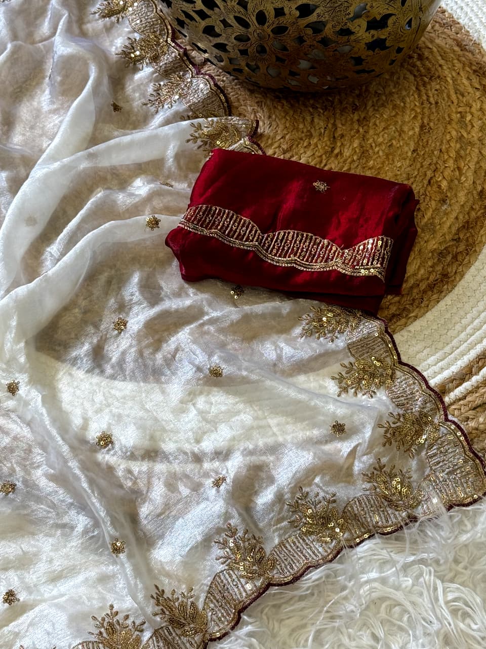 Entrancing Wedding Wear Silk Embroidery n Sequence Work Fancy Saree With Ravishing Blouse Piece