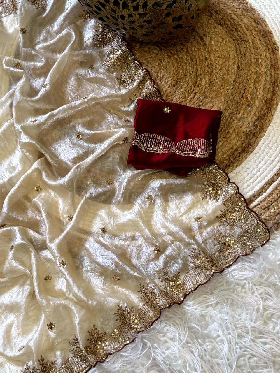 Entrancing Wedding Wear Silk Embroidery n Sequence Work Fancy Saree With Ravishing Blouse Piece