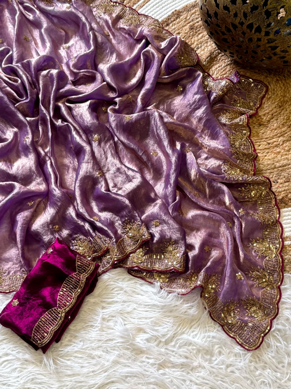 Entrancing Wedding Wear Silk Embroidery n Sequence Work Fancy Saree With Ravishing Blouse Piece