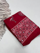 Load image into Gallery viewer, Excellent Festive Wear Pure Silk Ajrak Printed Rich Pallu n Original Mirror Work Designer Saree With Blouse Piece

