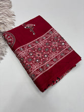 Load image into Gallery viewer, Excellent Festive Wear Pure Silk Ajrak Printed Rich Pallu n Original Mirror Work Designer Saree With Blouse Piece
