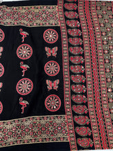 Load image into Gallery viewer, Excellent Festive Wear Pure Silk Ajrak Printed Rich Pallu n Original Mirror Work Designer Saree With Blouse Piece
