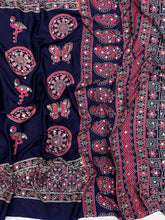 Load image into Gallery viewer, Excellent Festive Wear Pure Silk Ajrak Printed Rich Pallu n Original Mirror Work Designer Saree With Blouse Piece

