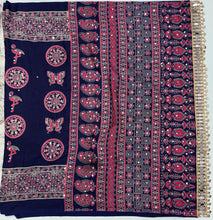 Load image into Gallery viewer, Excellent Festive Wear Pure Silk Ajrak Printed Rich Pallu n Original Mirror Work Designer Saree With Blouse Piece
