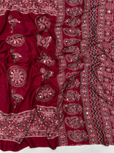 Load image into Gallery viewer, Excellent Festive Wear Pure Silk Ajrak Printed Rich Pallu n Original Mirror Work Designer Saree With Blouse Piece

