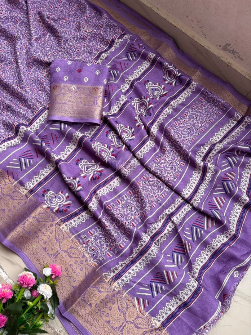 Splendorous Function Wear Silk Jacquard Weaving Border n Rich Pallu Fancy Saree With Blouse Piece