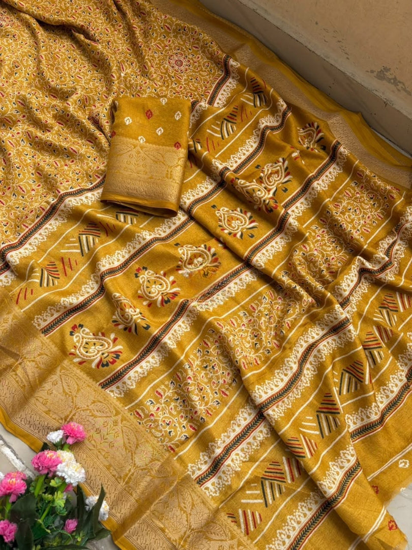 Splendorous Function Wear Silk Jacquard Weaving Border n Rich Pallu Fancy Saree With Blouse Piece